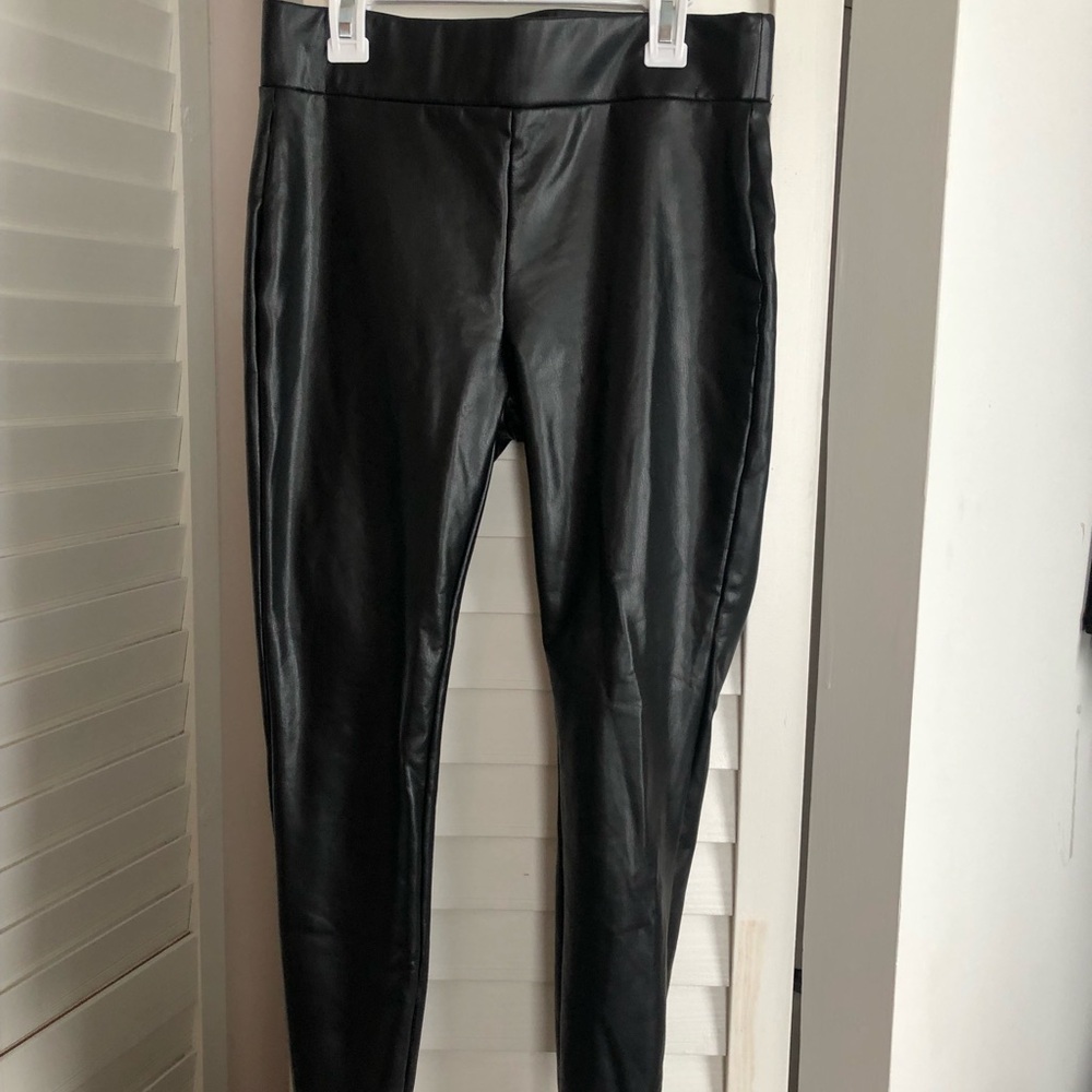 LOFT Black Faux Leather Leggings